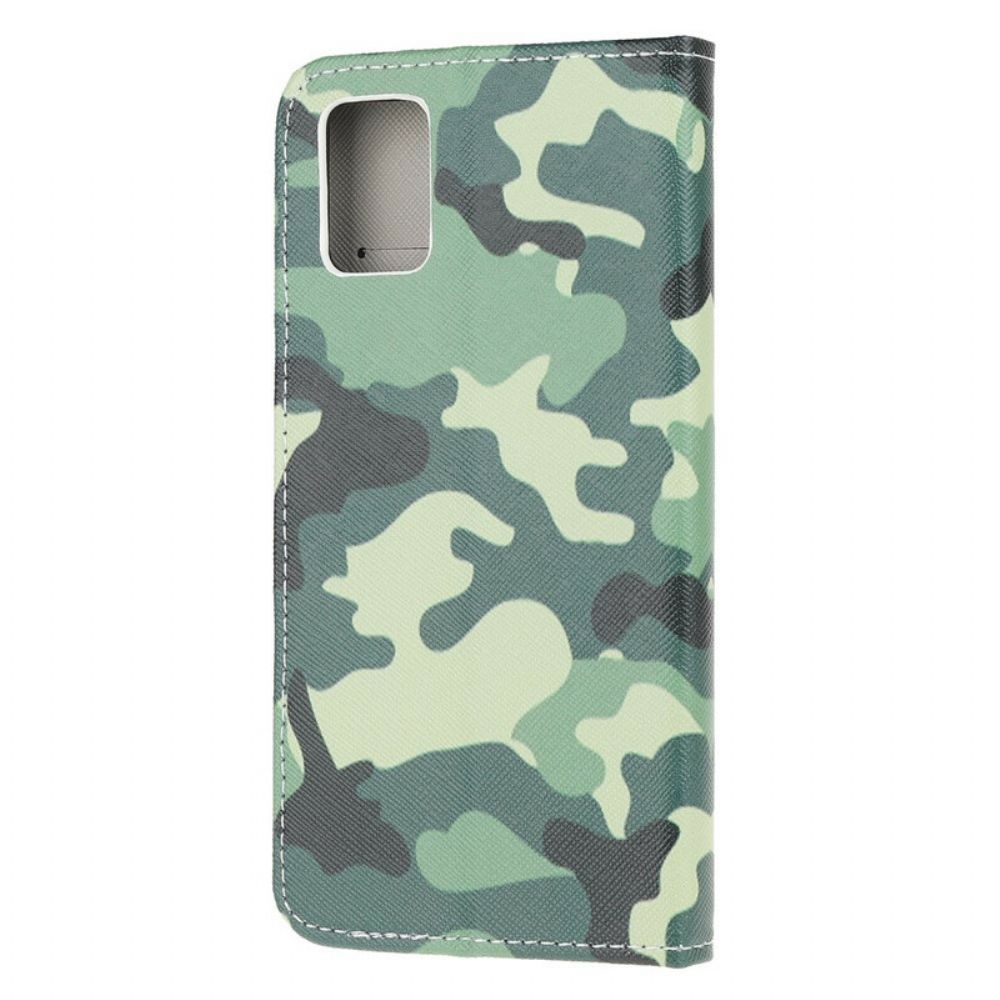 Leren Hoesje voor Samsung Galaxy A31 Militaire Camouflage