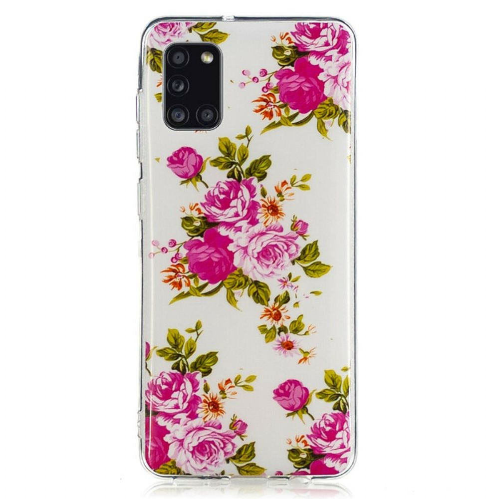 Telefoonhoesje voor Samsung Galaxy A31 Fluorescerende Vrijheidsbloemen