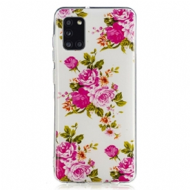 Telefoonhoesje voor Samsung Galaxy A31 Fluorescerende Vrijheidsbloemen