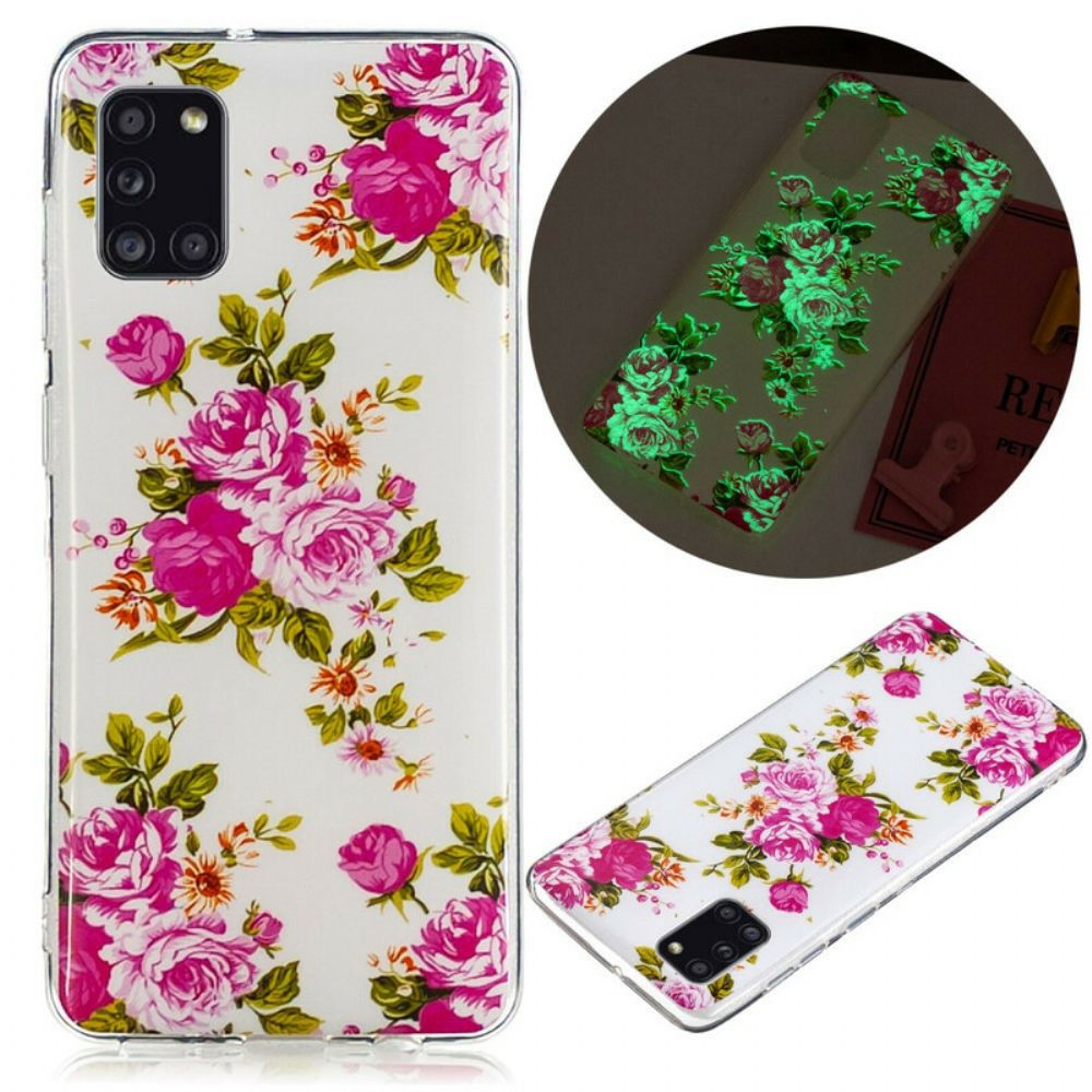 Telefoonhoesje voor Samsung Galaxy A31 Fluorescerende Vrijheidsbloemen