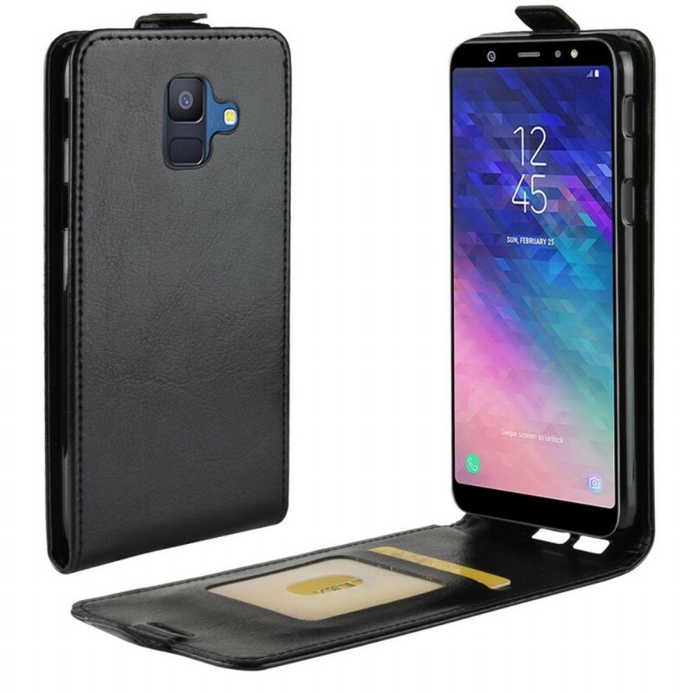 Flip Case voor Samsung Galaxy A6 Folio-hoesje Opvouwbaar Leereffect