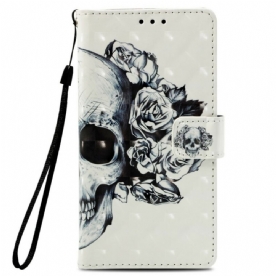 Folio-hoesje voor Samsung Galaxy A6 3d Bloemenschedel