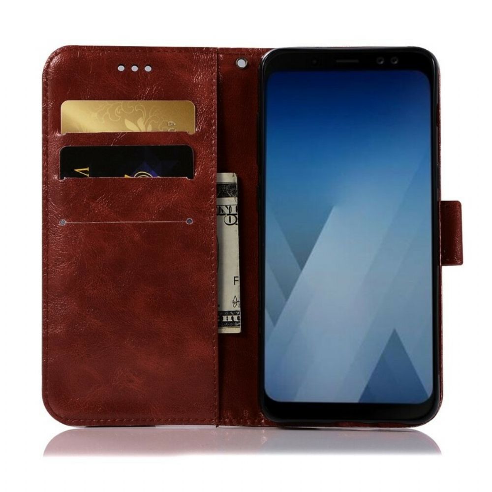 Folio-hoesje voor Samsung Galaxy A6 Met Ketting Vintage Kunstleren Band