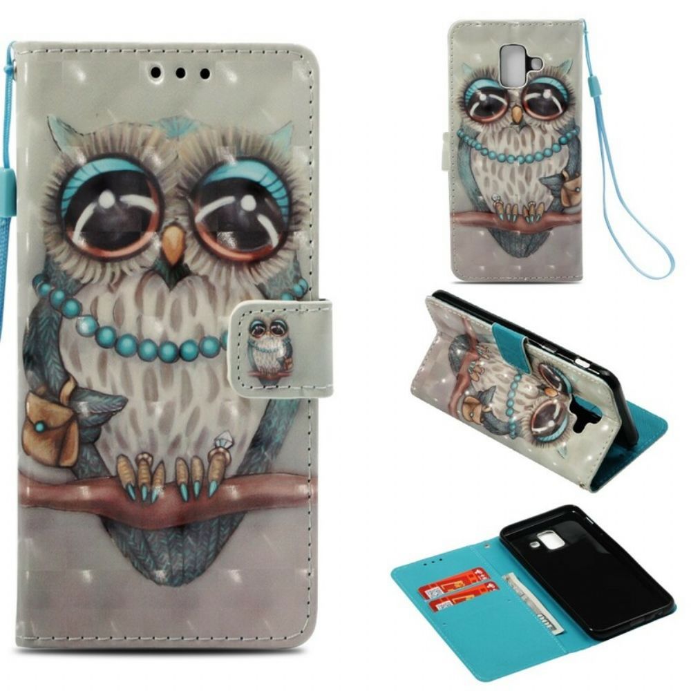 Folio-hoesje voor Samsung Galaxy A6 Miss Uil 3d