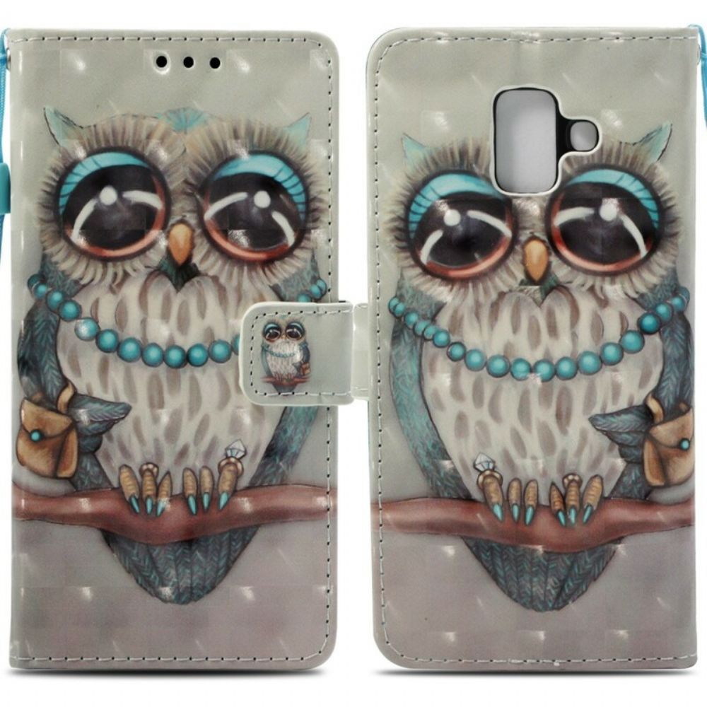 Folio-hoesje voor Samsung Galaxy A6 Miss Uil 3d