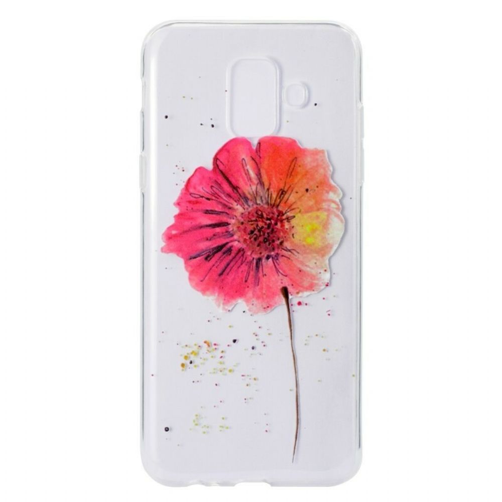 Hoesje voor Samsung Galaxy A6 Naadloos Aquarel Bloemenpatroon