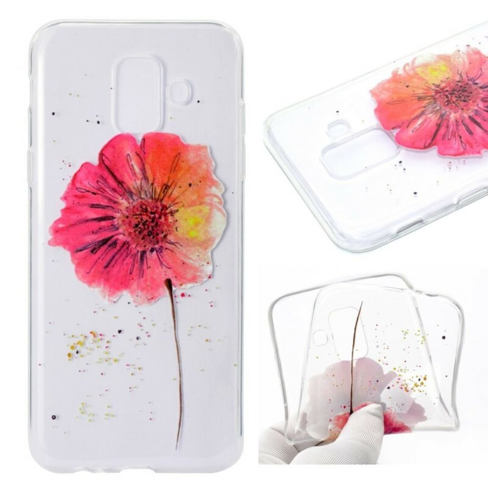 Hoesje voor Samsung Galaxy A6 Naadloos Aquarel Bloemenpatroon