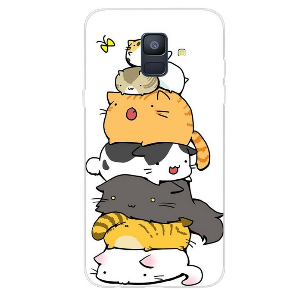 Hoesje voor Samsung Galaxy A6 Stapel Cartoon Katten