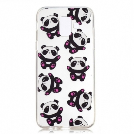 Hoesje voor Samsung Galaxy A6 Transparante Panda's Veel Plezier