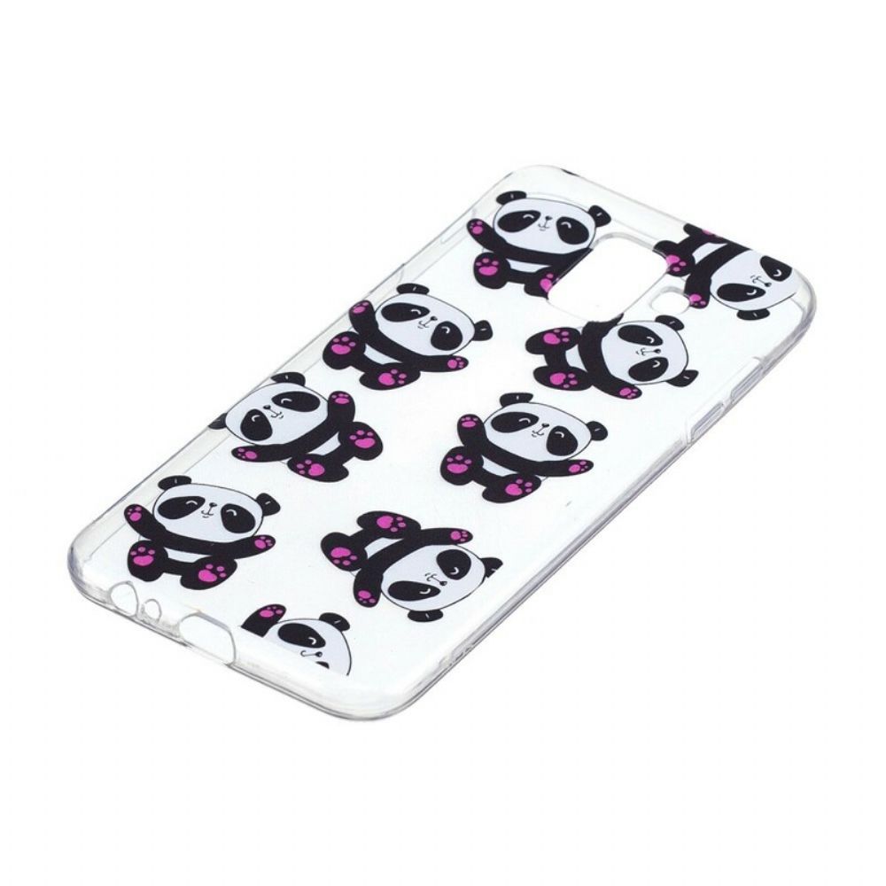 Hoesje voor Samsung Galaxy A6 Transparante Panda's Veel Plezier