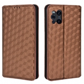 Bescherming Hoesje voor Oppo Find X3 Pro Folio-hoesje Diamant Leereffect