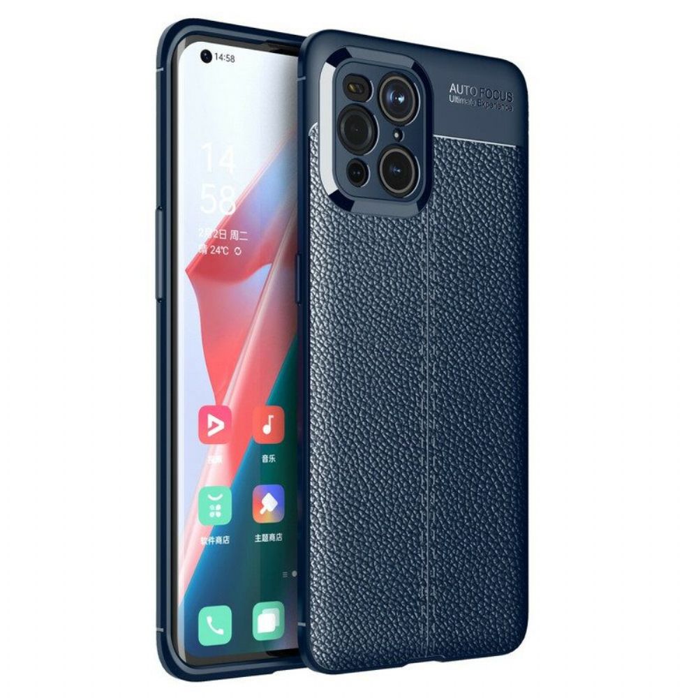 Hoesje voor Oppo Find X3 Pro Dubbellijnig Litchi-leereffect