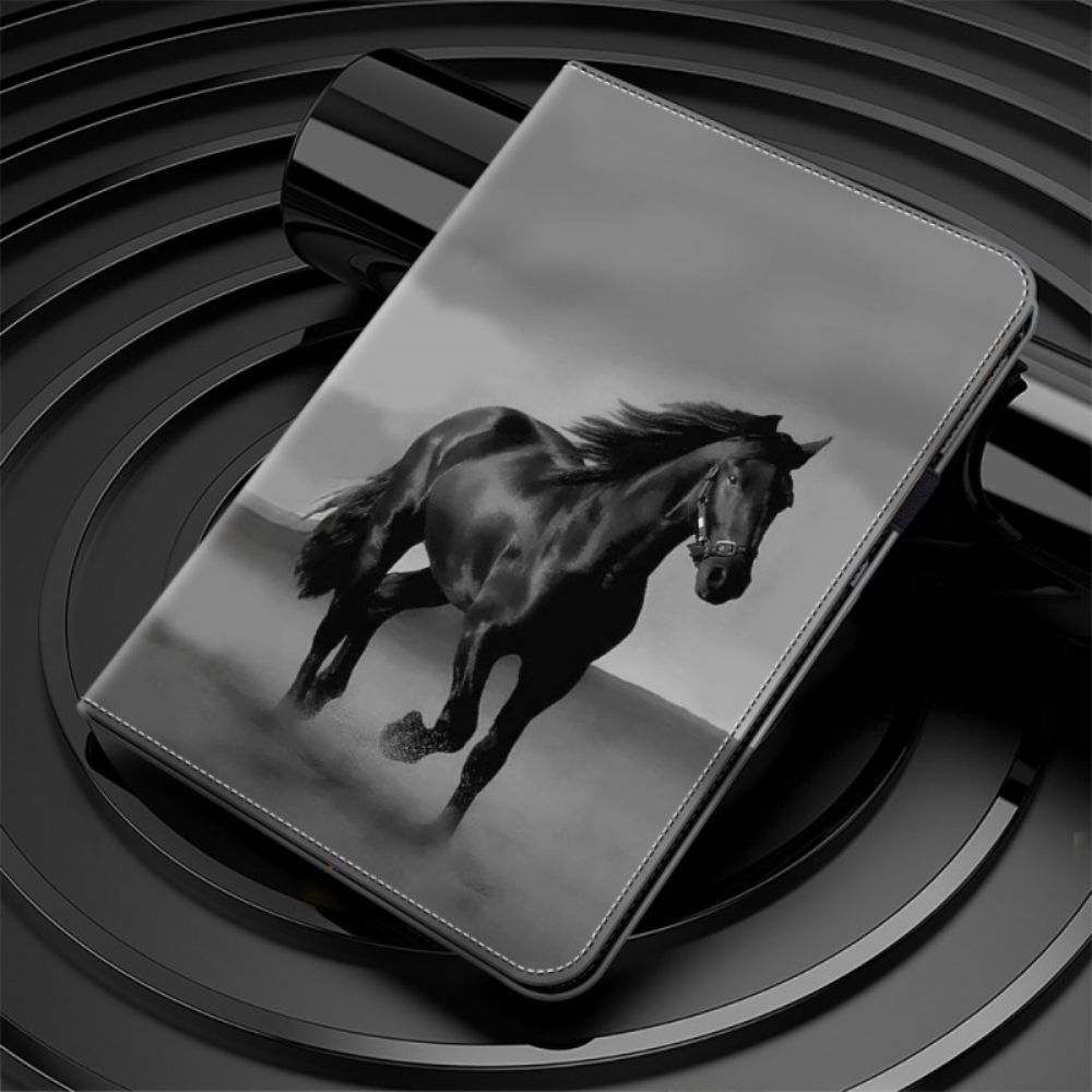 Cover iPad Pro 13 (2024) Zwart Paard Bescherming Hoesje