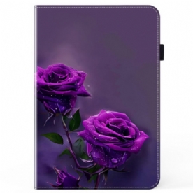 Cover Voor iPad Pro 13 (2024) Paarse Rozen