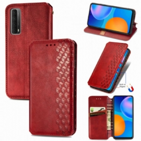 Bescherming Hoesje voor Huawei P Smart 2021 Folio-hoesje Diamant Textuur Leereffect