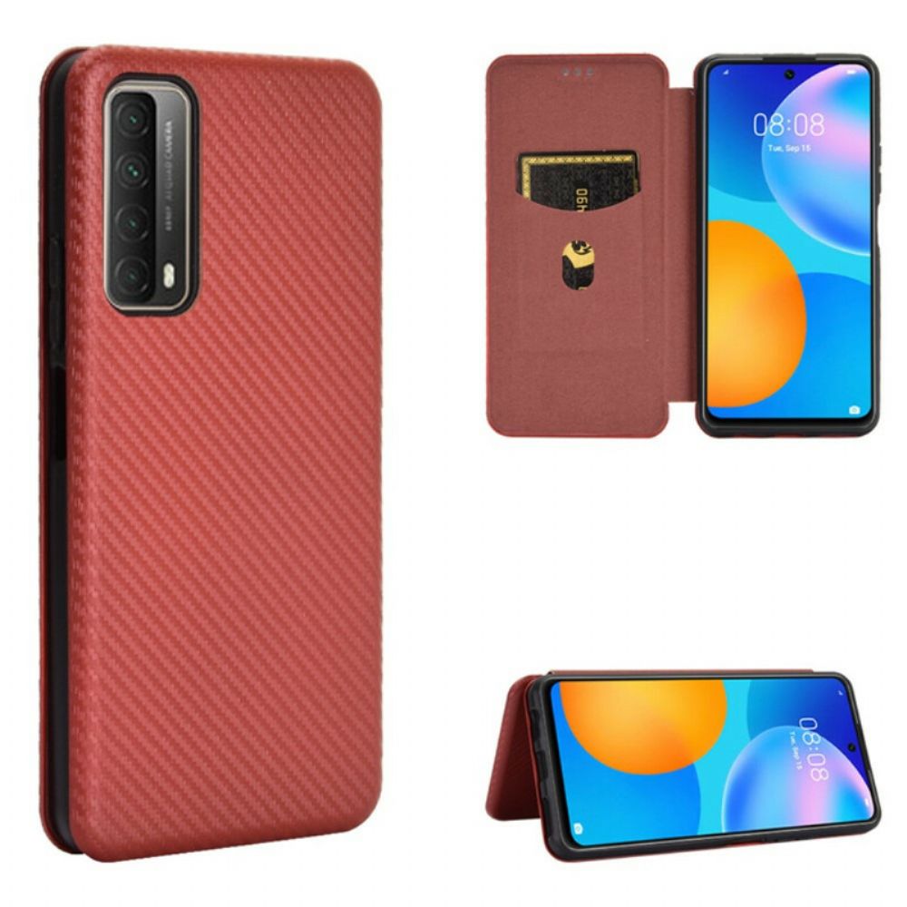 Bescherming Hoesje voor Huawei P Smart 2021 Folio-hoesje Koolstofvezel