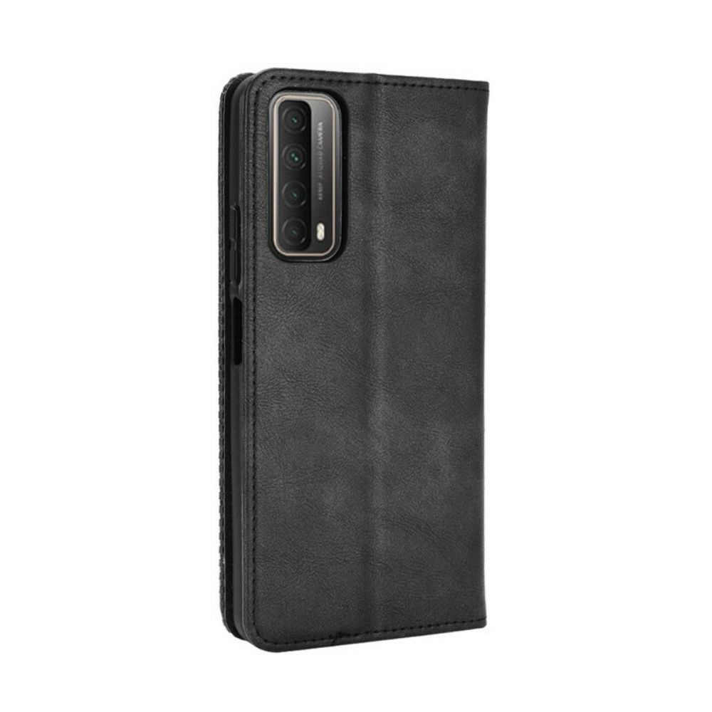 Bescherming Hoesje voor Huawei P Smart 2021 Folio-hoesje Vintage Gestileerd Leereffect