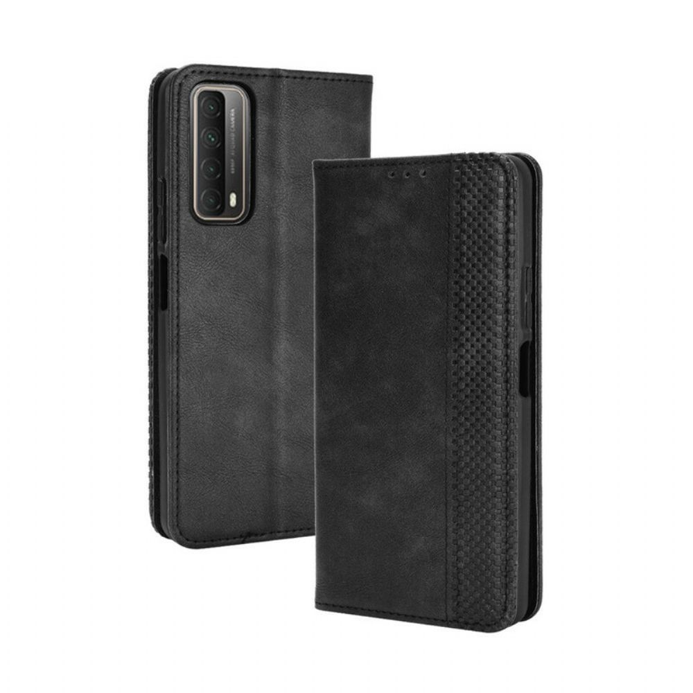 Bescherming Hoesje voor Huawei P Smart 2021 Folio-hoesje Vintage Gestileerd Leereffect