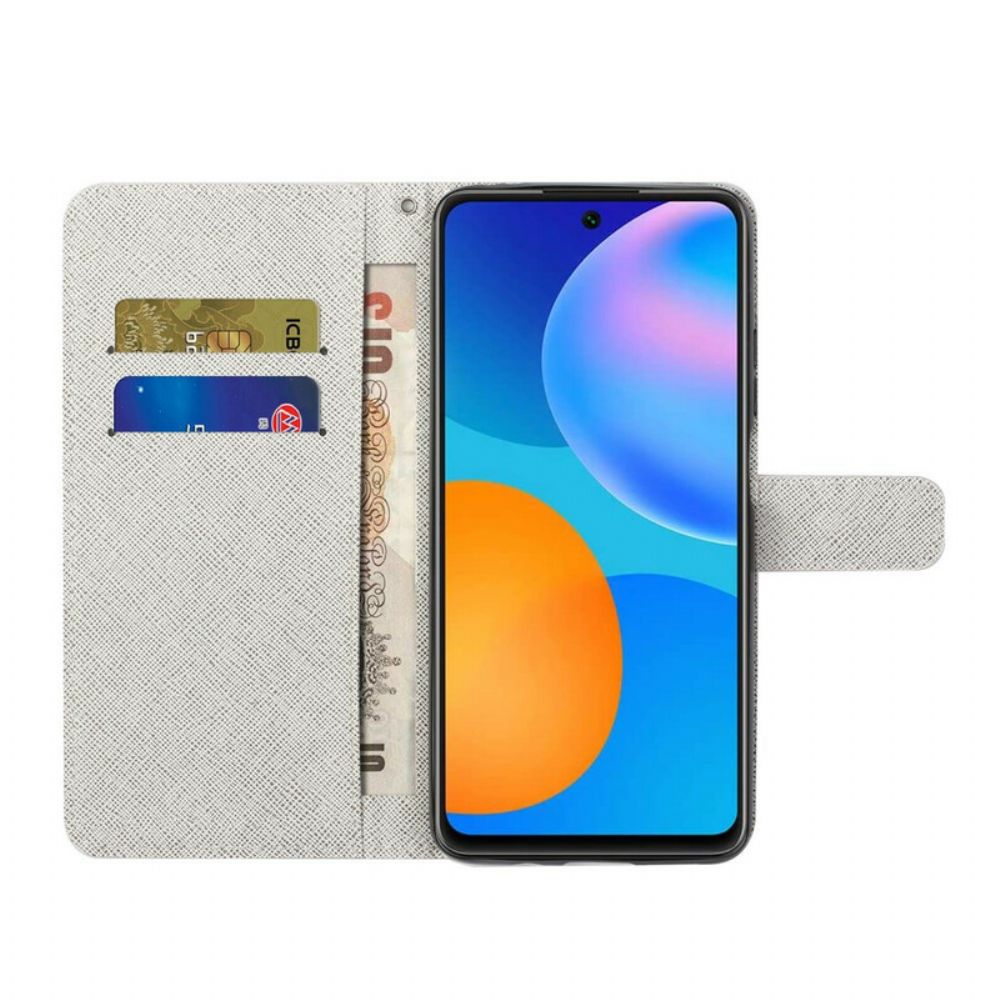 Flip Case voor Huawei P Smart 2021 Met Ketting Thong Kat Levering