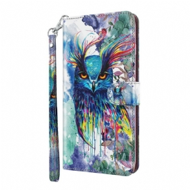 Folio-hoesje voor Huawei P Smart 2021 Aquarel Vogel