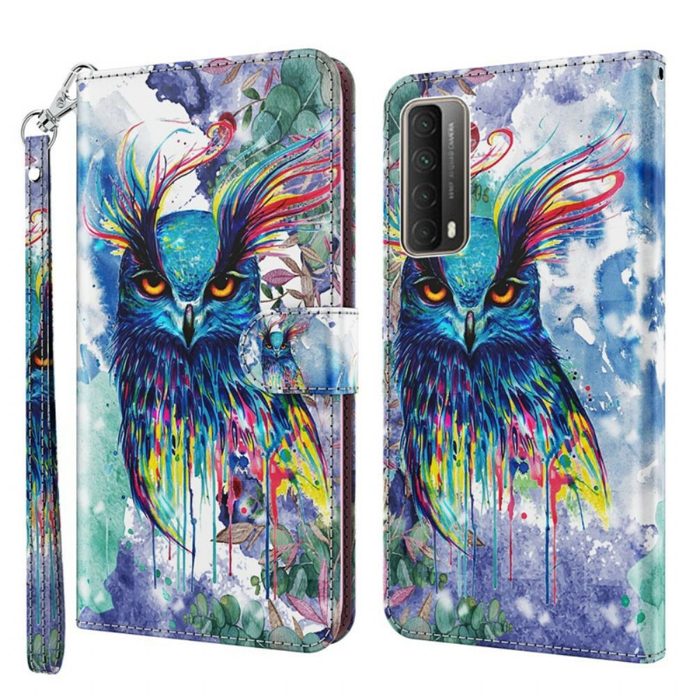 Folio-hoesje voor Huawei P Smart 2021 Aquarel Vogel