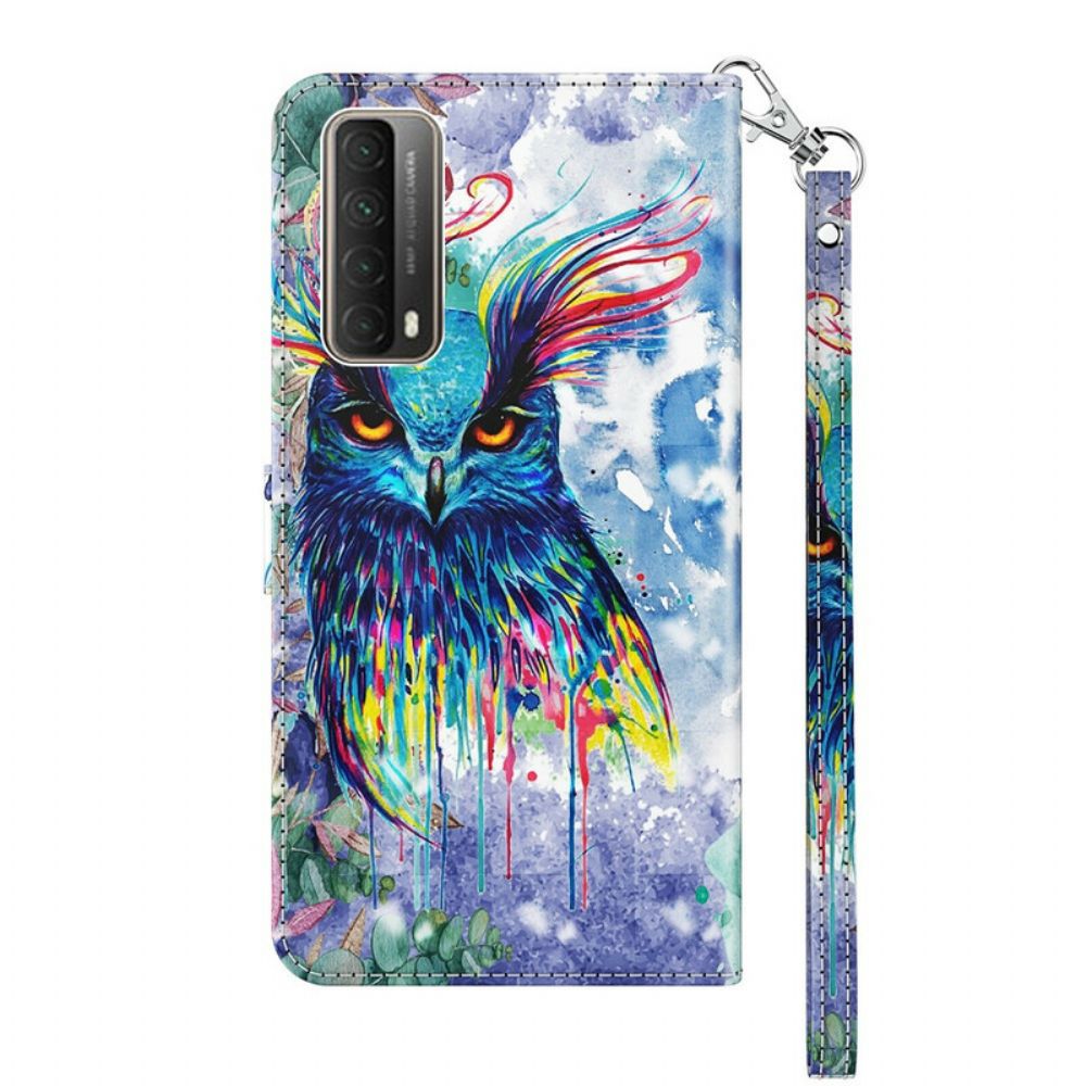 Folio-hoesje voor Huawei P Smart 2021 Aquarel Vogel