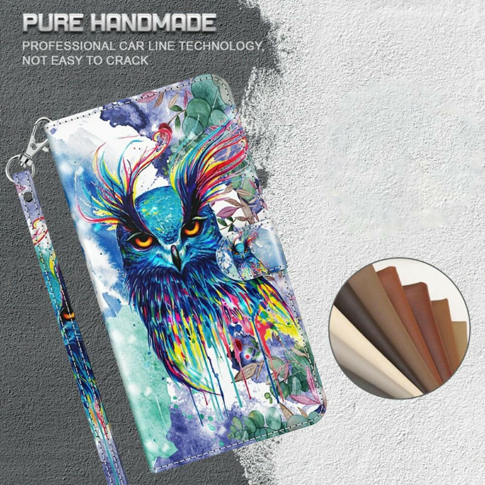 Folio-hoesje voor Huawei P Smart 2021 Aquarel Vogel