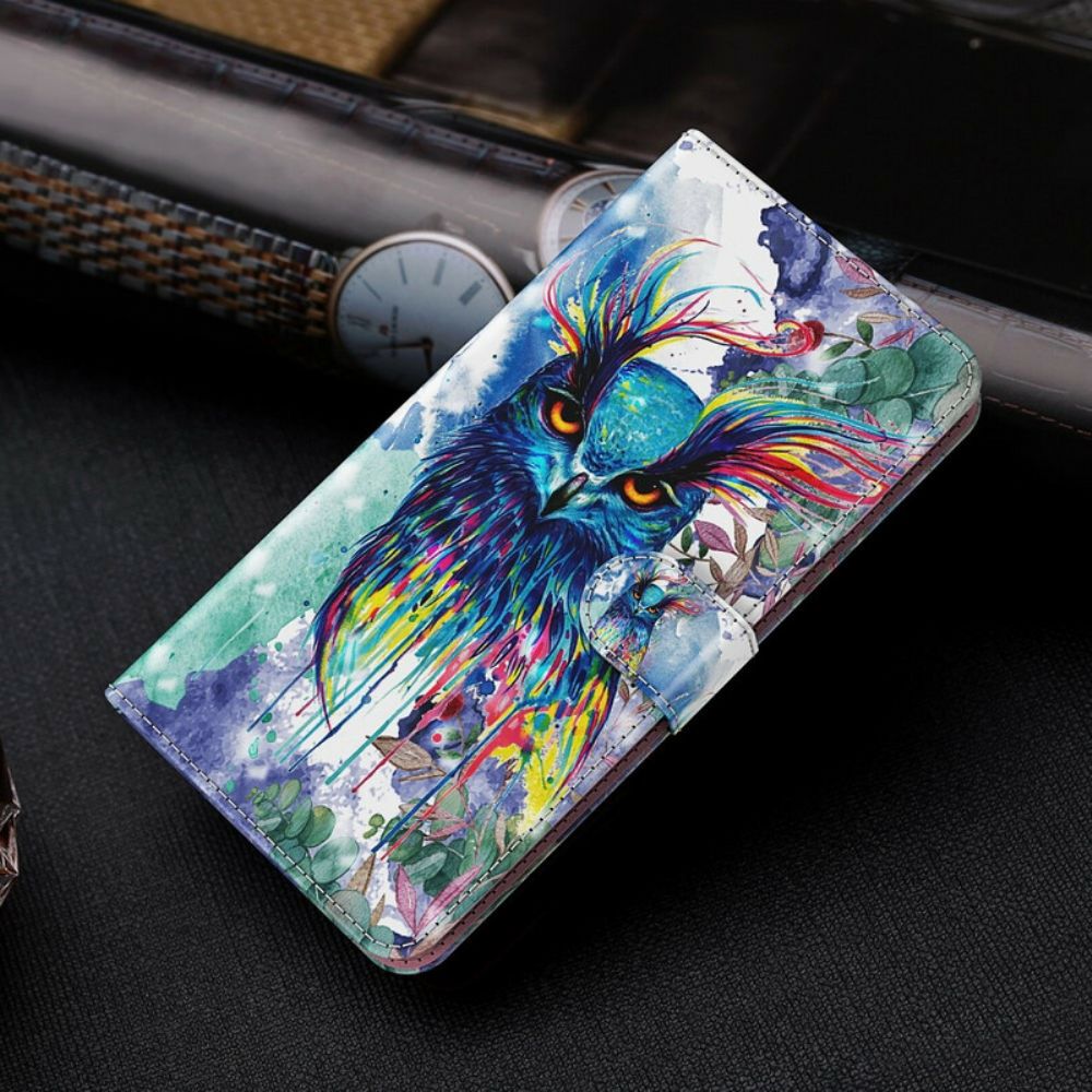 Folio-hoesje voor Huawei P Smart 2021 Aquarel Vogel