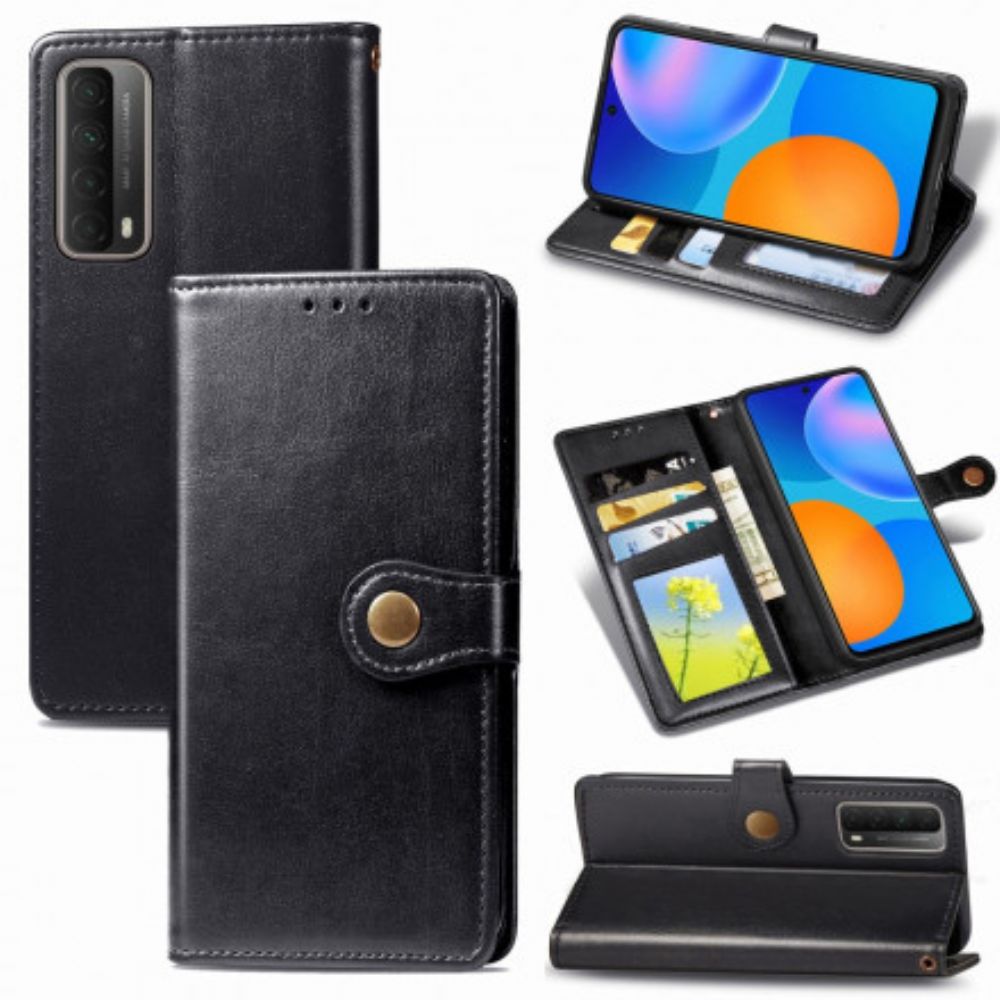 Folio-hoesje voor Huawei P Smart 2021 Faux Leder En Vintage Sluiting