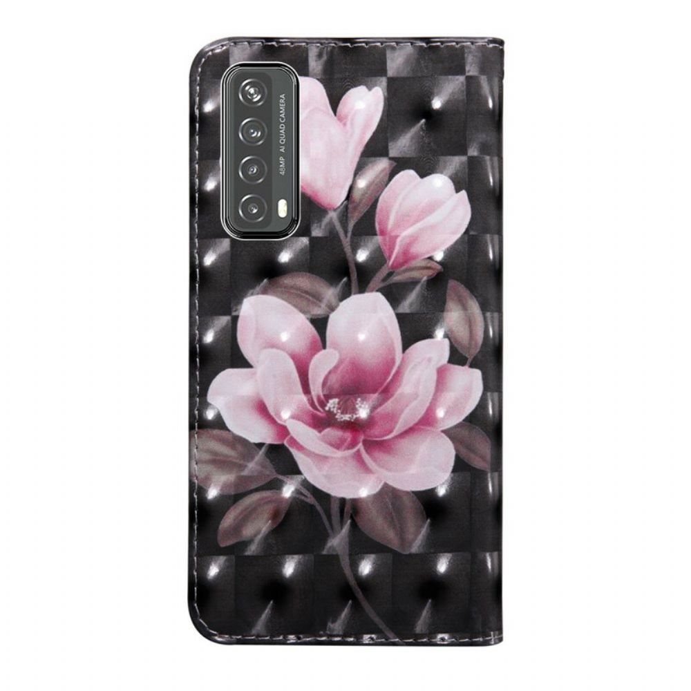 Folio-hoesje voor Huawei P Smart 2021 Lichtvlek Bloemen Bloesem