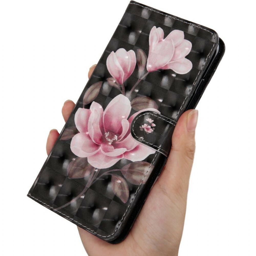 Folio-hoesje voor Huawei P Smart 2021 Lichtvlek Bloemen Bloesem