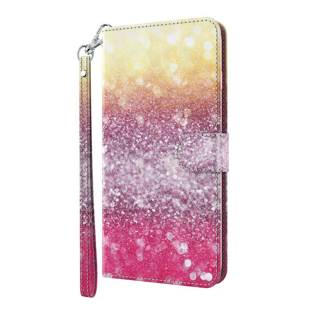 Folio-hoesje voor Huawei P Smart 2021 Magenta Glitterverloop