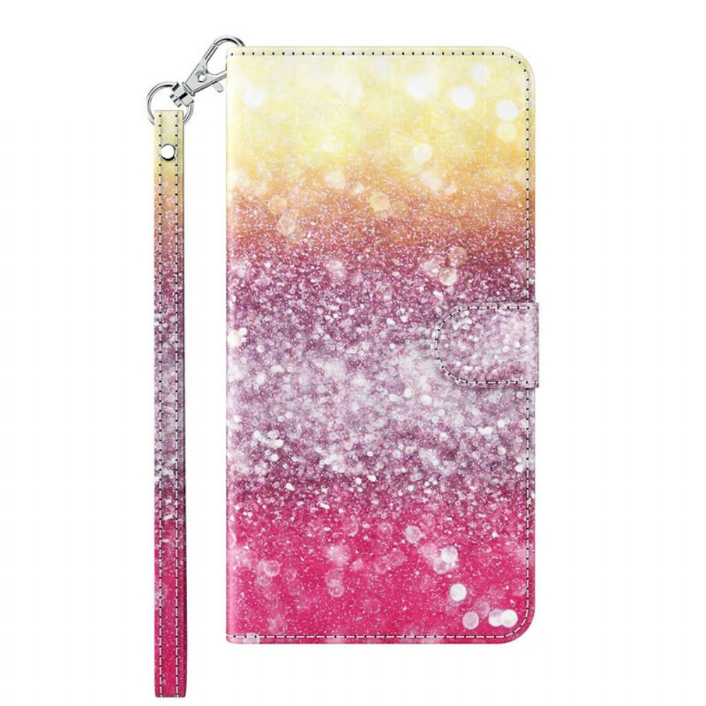 Folio-hoesje voor Huawei P Smart 2021 Magenta Glitterverloop