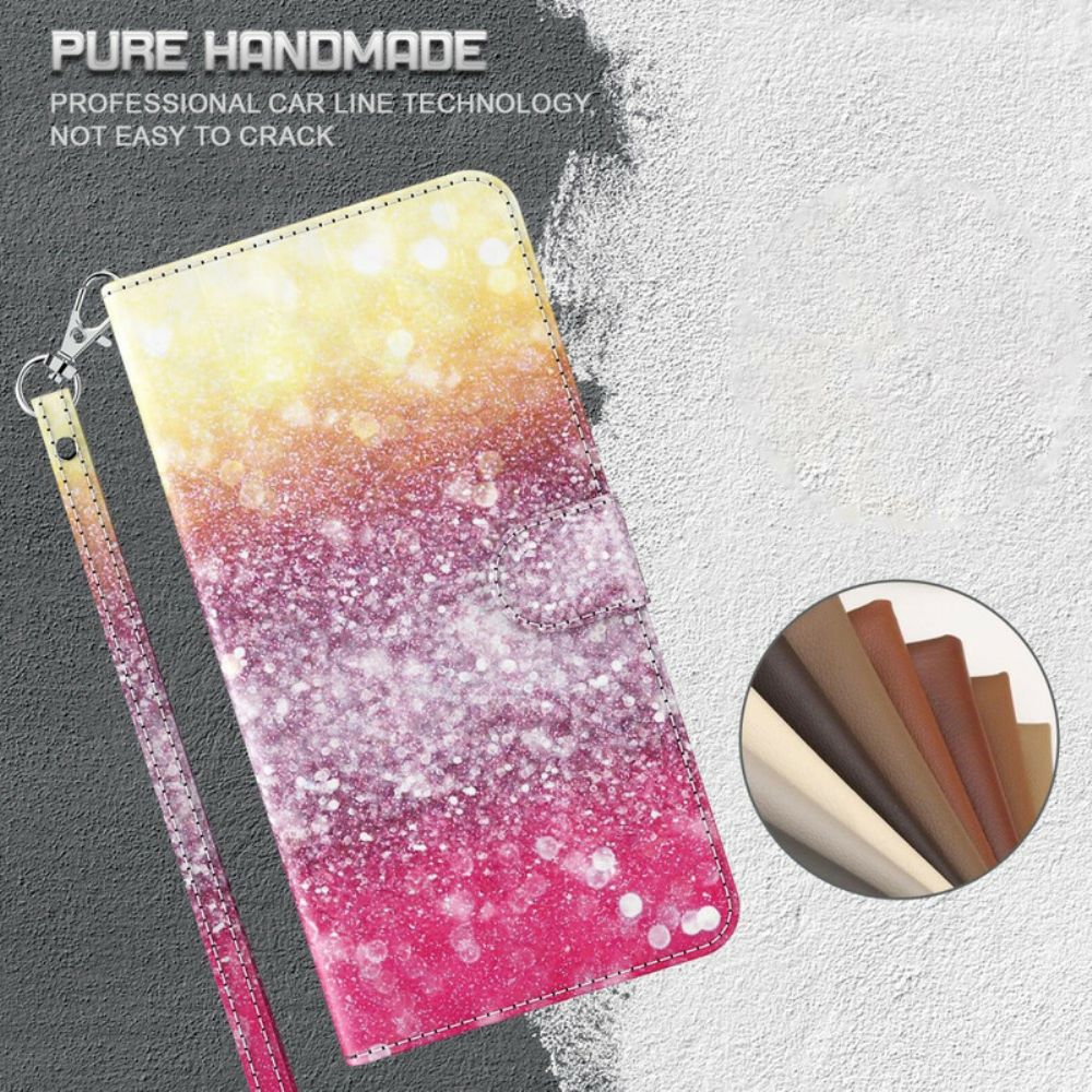 Folio-hoesje voor Huawei P Smart 2021 Magenta Glitterverloop