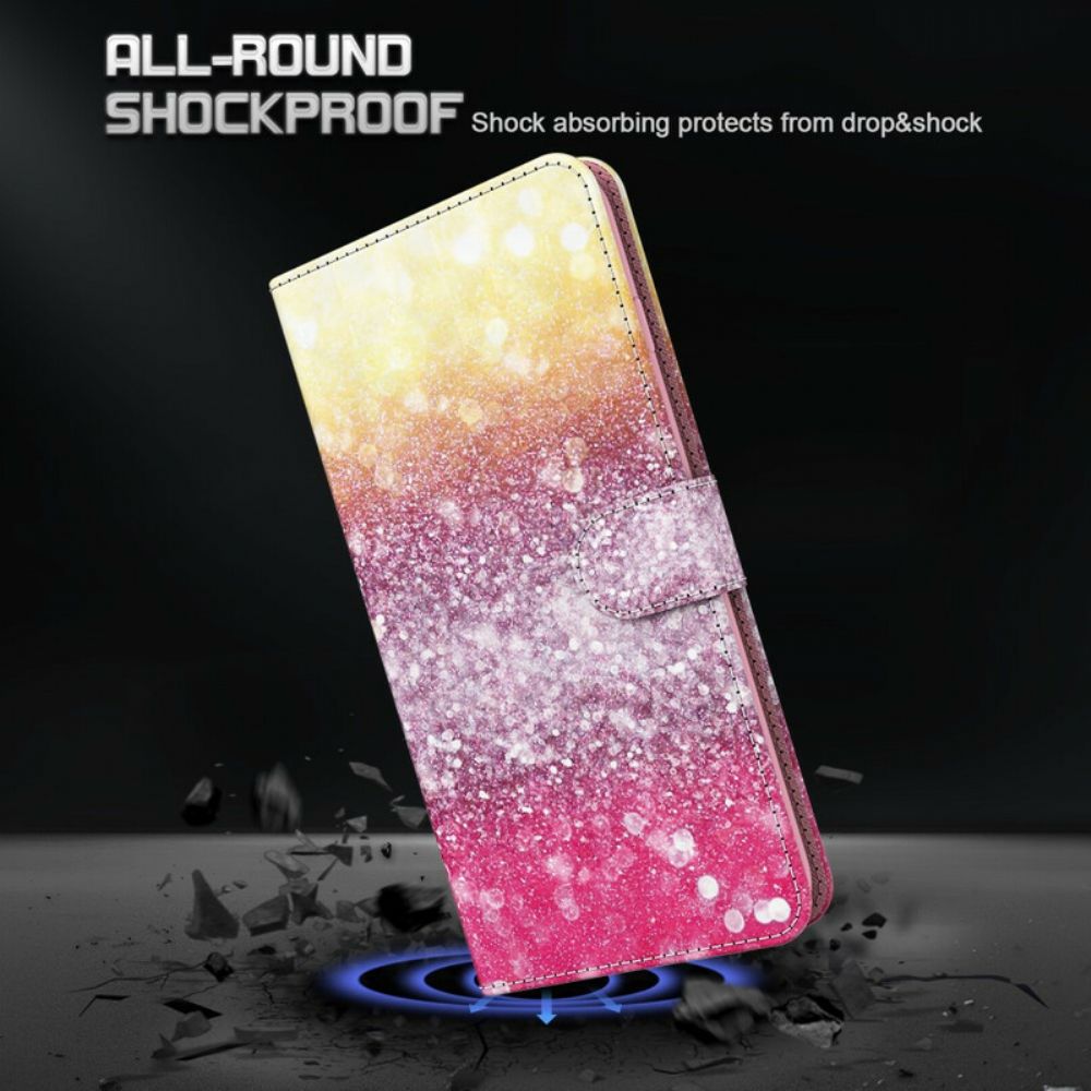 Folio-hoesje voor Huawei P Smart 2021 Magenta Glitterverloop