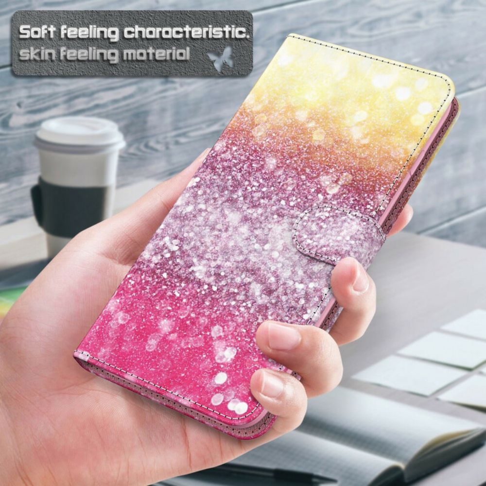 Folio-hoesje voor Huawei P Smart 2021 Magenta Glitterverloop