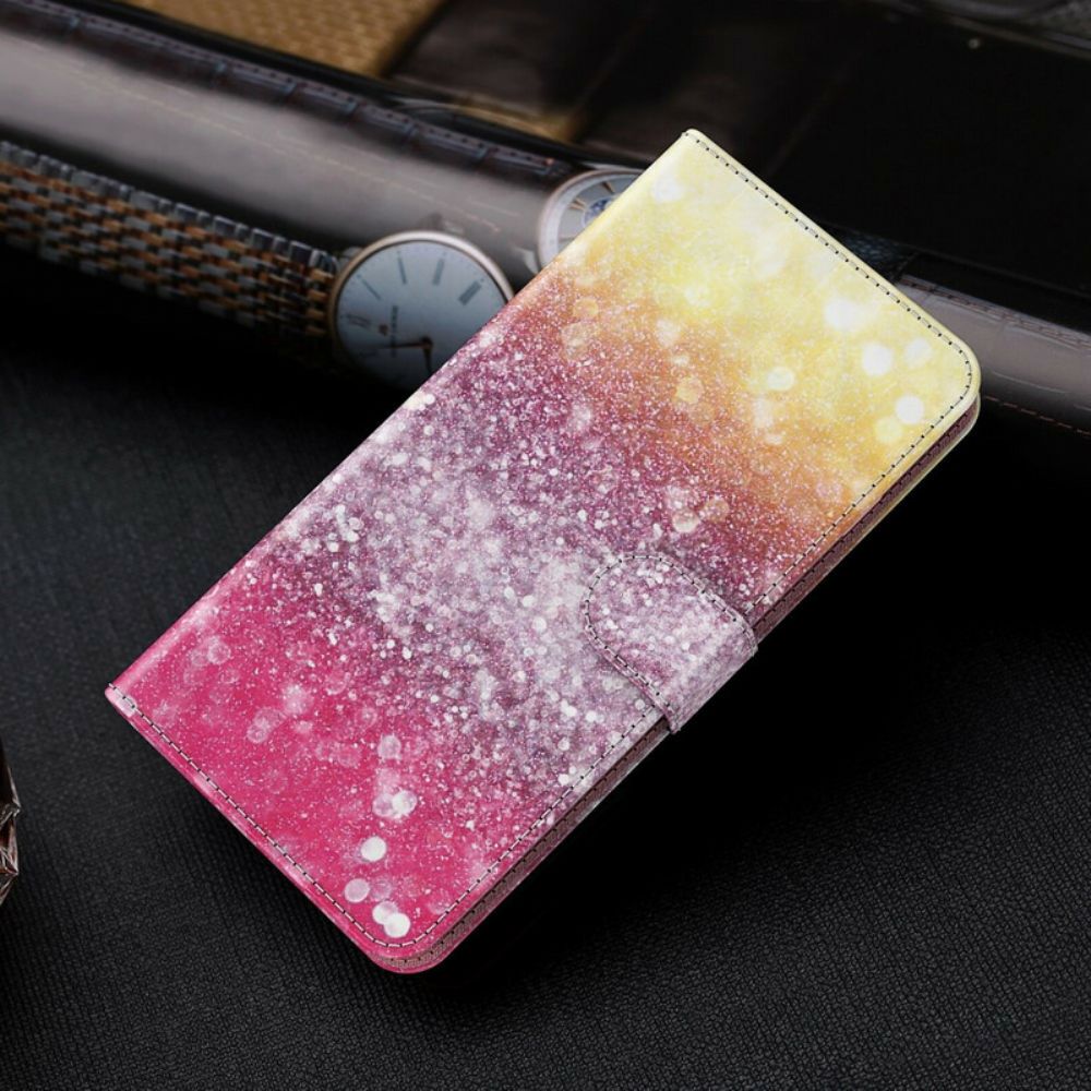 Folio-hoesje voor Huawei P Smart 2021 Magenta Glitterverloop