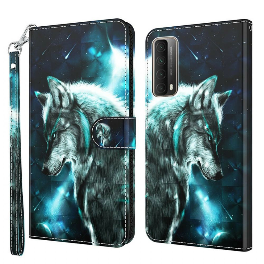 Folio-hoesje voor Huawei P Smart 2021 Majestueuze Wolf