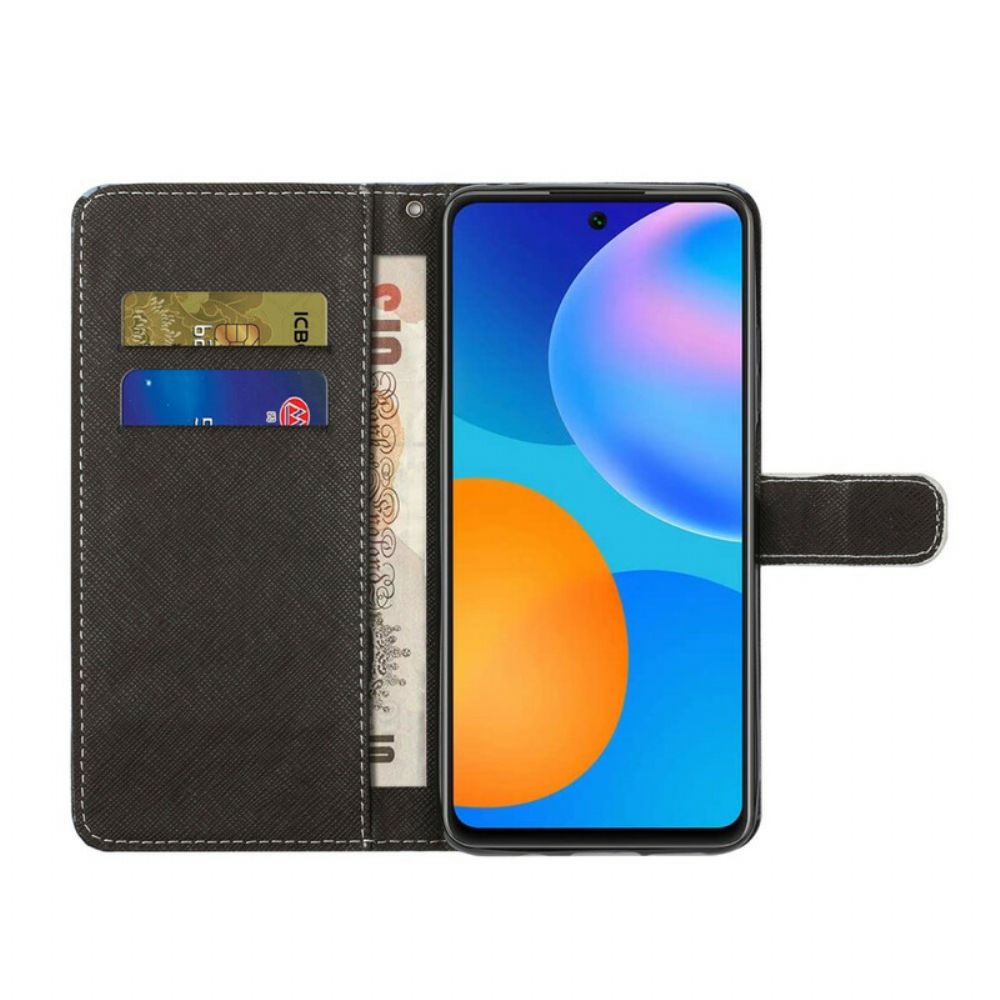 Folio-hoesje voor Huawei P Smart 2021 Met Ketting Thong Luipaard