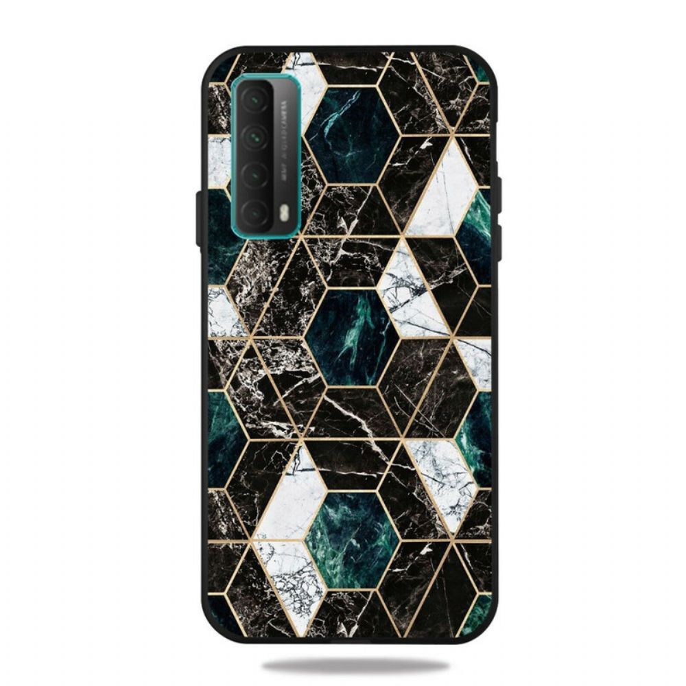 Hoesje voor Huawei P Smart 2021 Donkere Geometrie Marmer