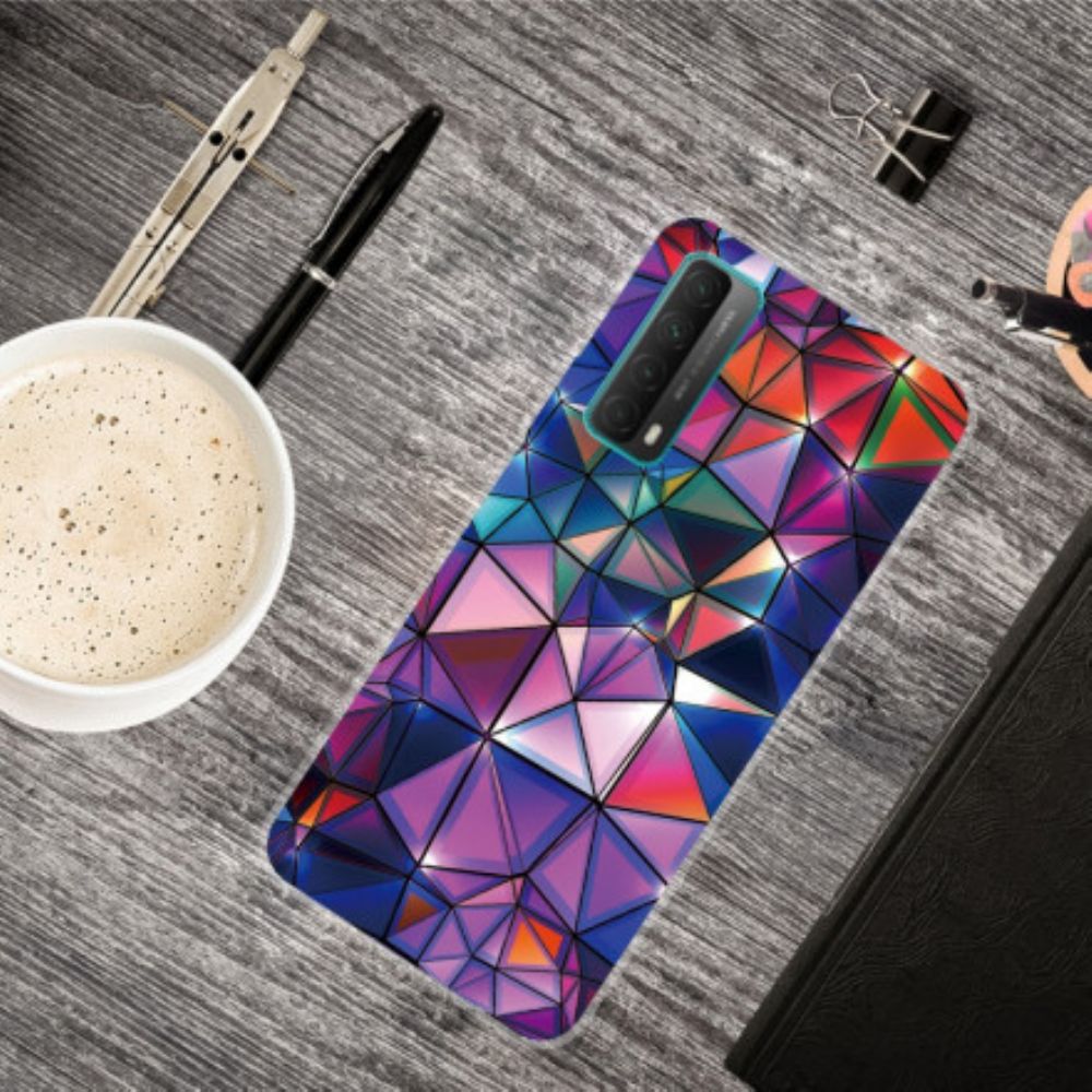 Hoesje voor Huawei P Smart 2021 Flexibele Geometrie Gekleurd