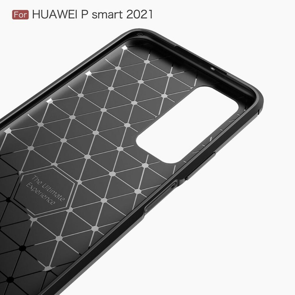 Hoesje voor Huawei P Smart 2021 Geborstelde Koolstofvezel