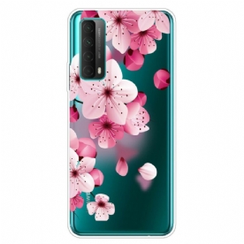 Hoesje voor Huawei P Smart 2021 Grote Roze Bloemen