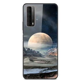 Hoesje voor Huawei P Smart 2021 Ruimte Maan Gehard Glas