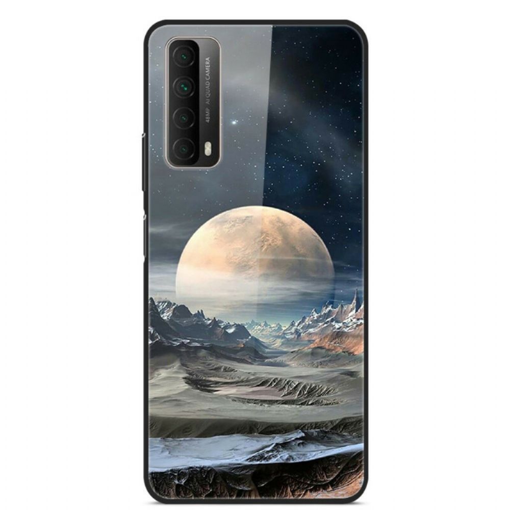 Hoesje voor Huawei P Smart 2021 Ruimte Maan Gehard Glas