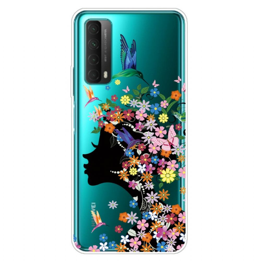 Hoesje voor Huawei P Smart 2021 Transparant Bloemenmeisje