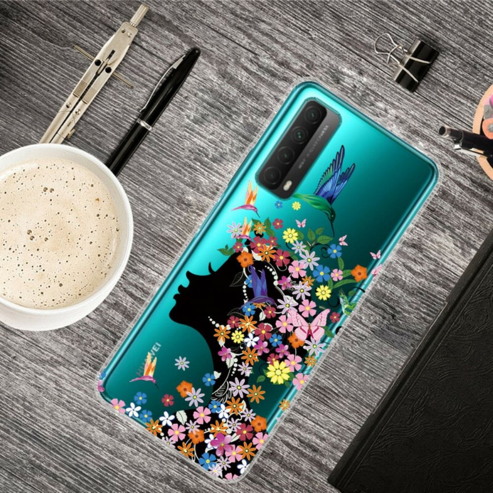 Hoesje voor Huawei P Smart 2021 Transparant Bloemenmeisje