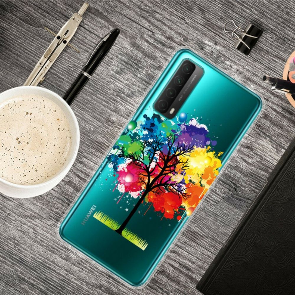 Hoesje voor Huawei P Smart 2021 Transparante Waterverfboom