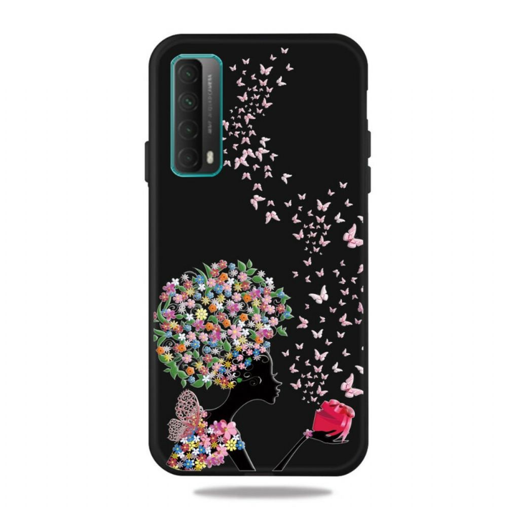 Hoesje voor Huawei P Smart 2021 Vrouw Met Bloemhoofd