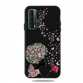 Hoesje voor Huawei P Smart 2021 Vrouw Met Bloemhoofd